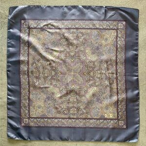 Vintage Liberty of London All Silk Made in England Paisley Print Scarf Blue